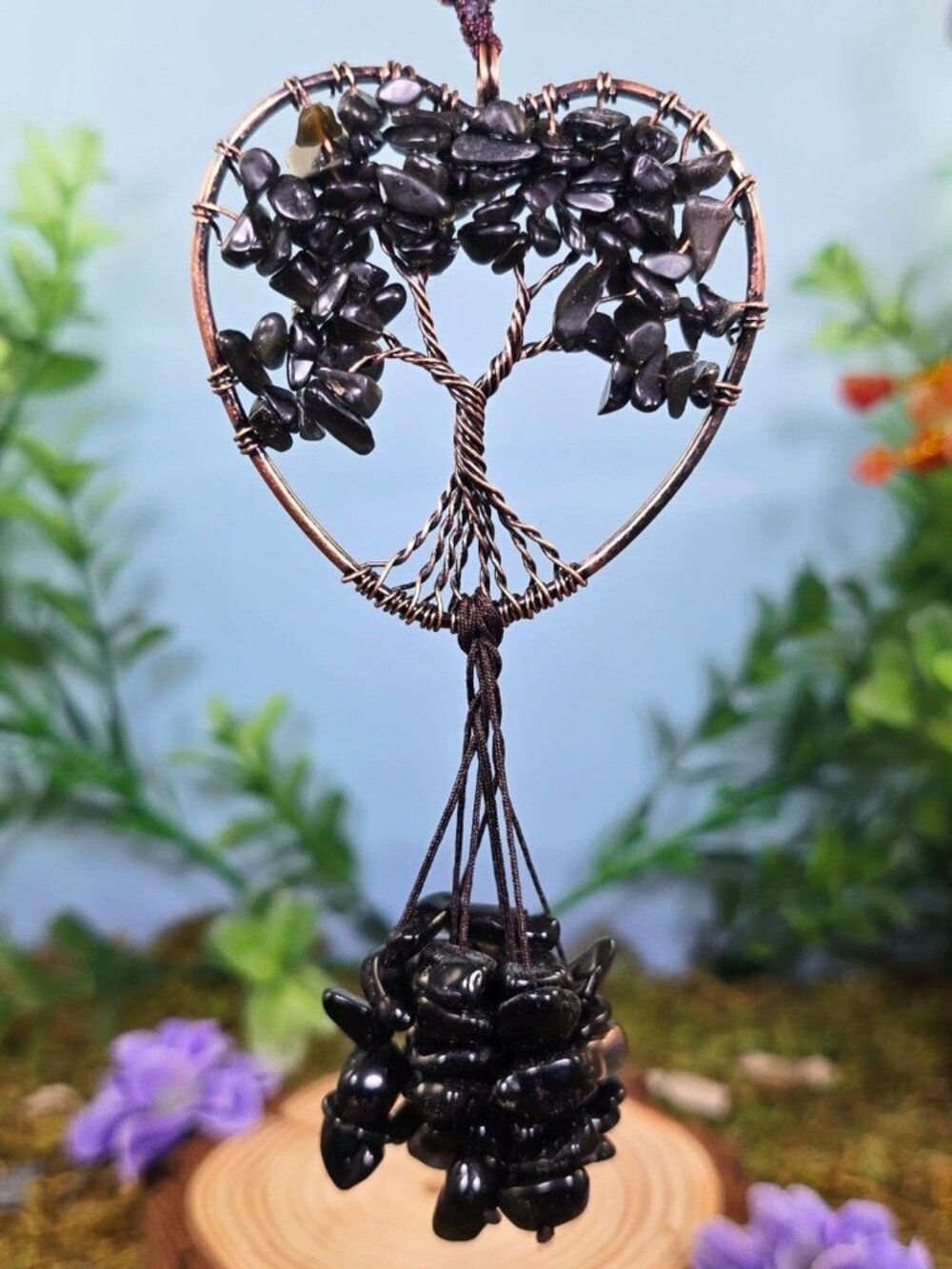 Handmade Obsidian Crystal Heart Décor #16